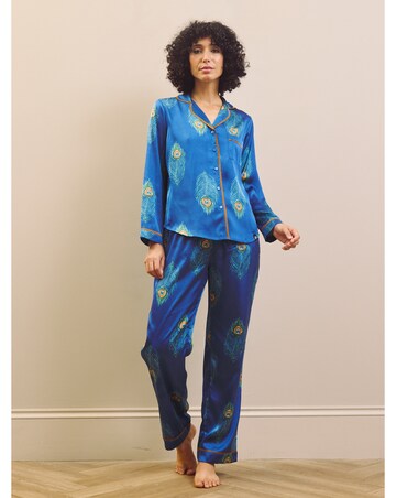 Peacock Satin Traditional Pyjamas