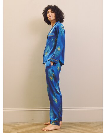 Peacock Satin Traditional Pyjamas