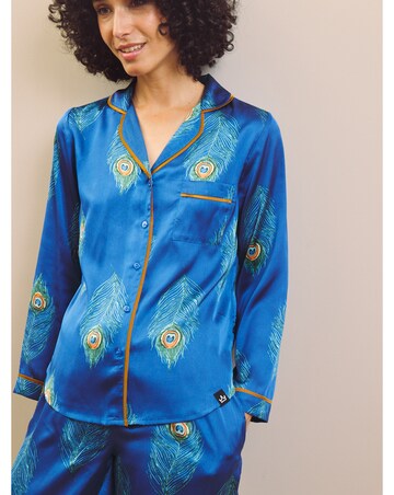 Peacock Satin Traditional Pyjamas