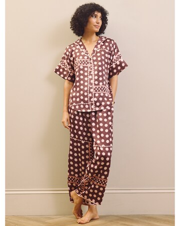 Patchwork Polka Satin Oversized Pjs