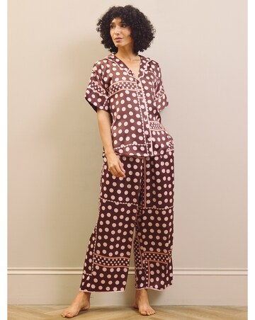 Patchwork Polka Satin Oversized Pjs