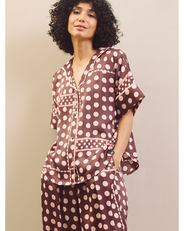 Patchwork Polka Satin Oversized Pjs
