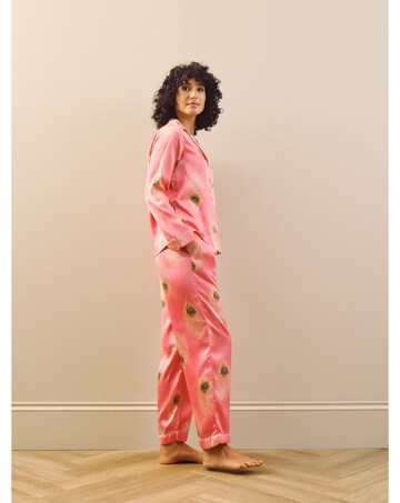 Pink Peacock Feather Traditional Pj
