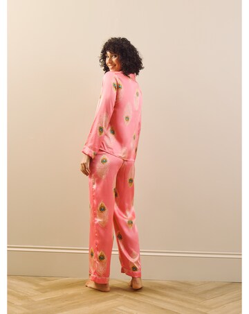 Pink Peacock Feather Traditional Pj
