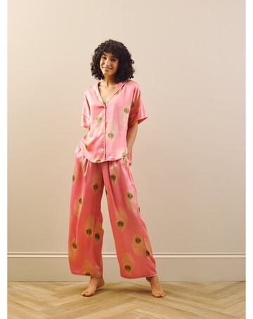 Pink Peacock Feather Oversize Pj