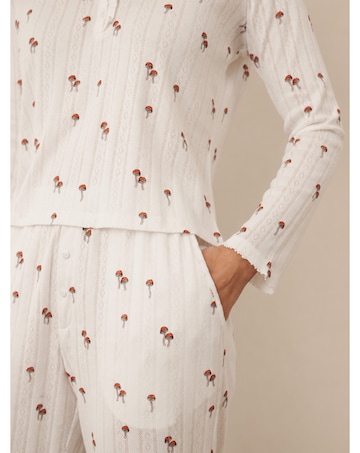 Ecru Teeny Tiny Mushrooms Pointelle Pj