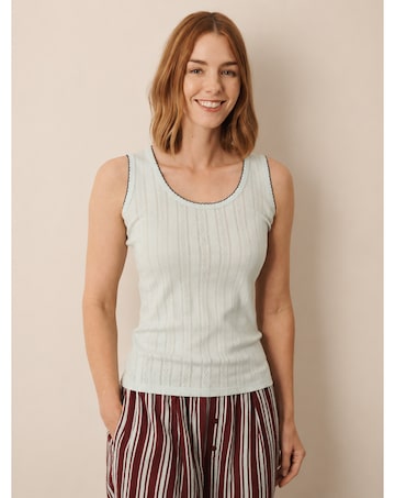 Sea Foam Pointelle Vest Top