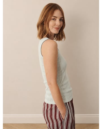 Sea Foam Pointelle Vest Top