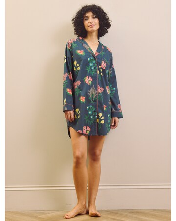 Navy Wallpaper Floral Nightshirt