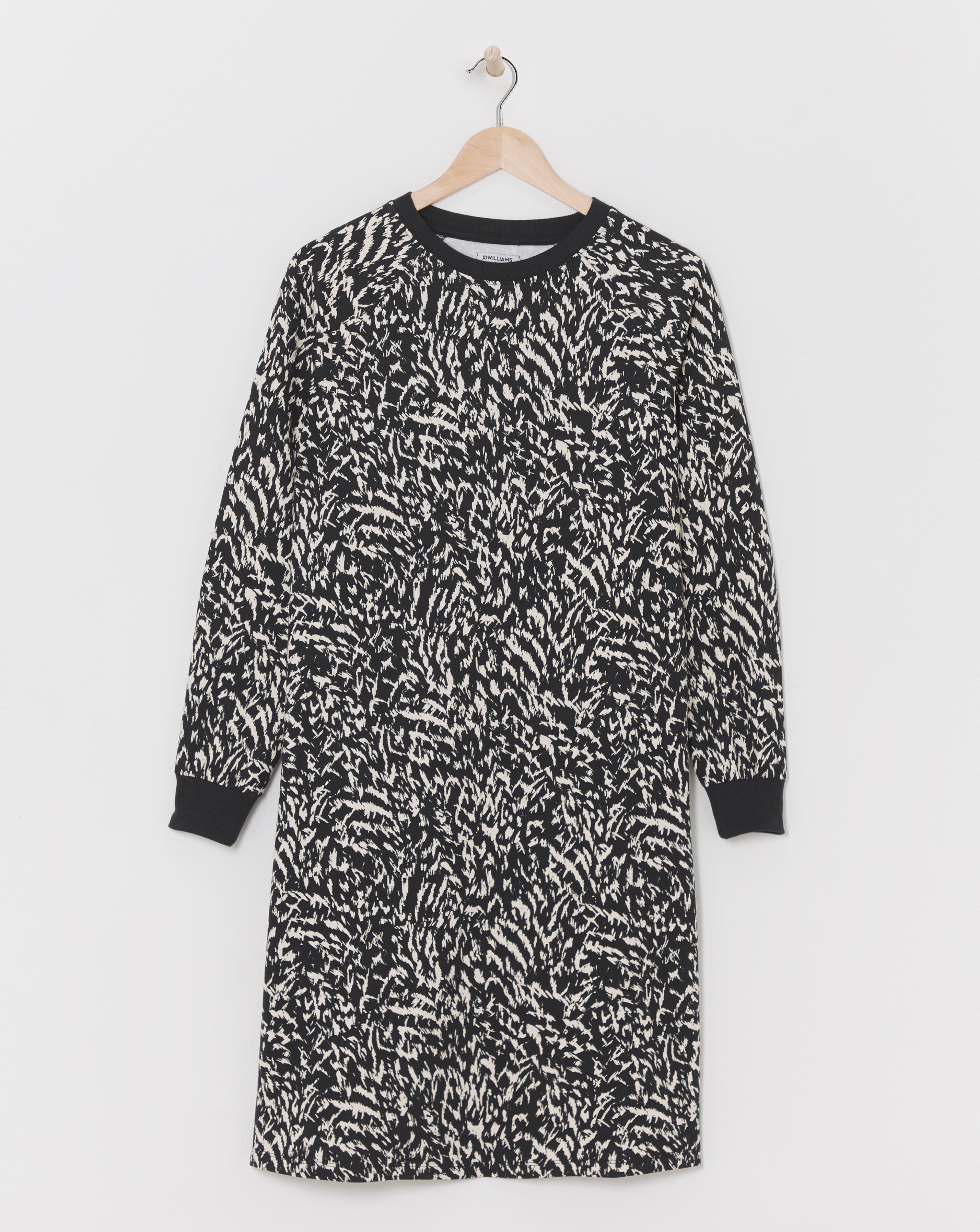 Printed Crew Neck Sweat Dress