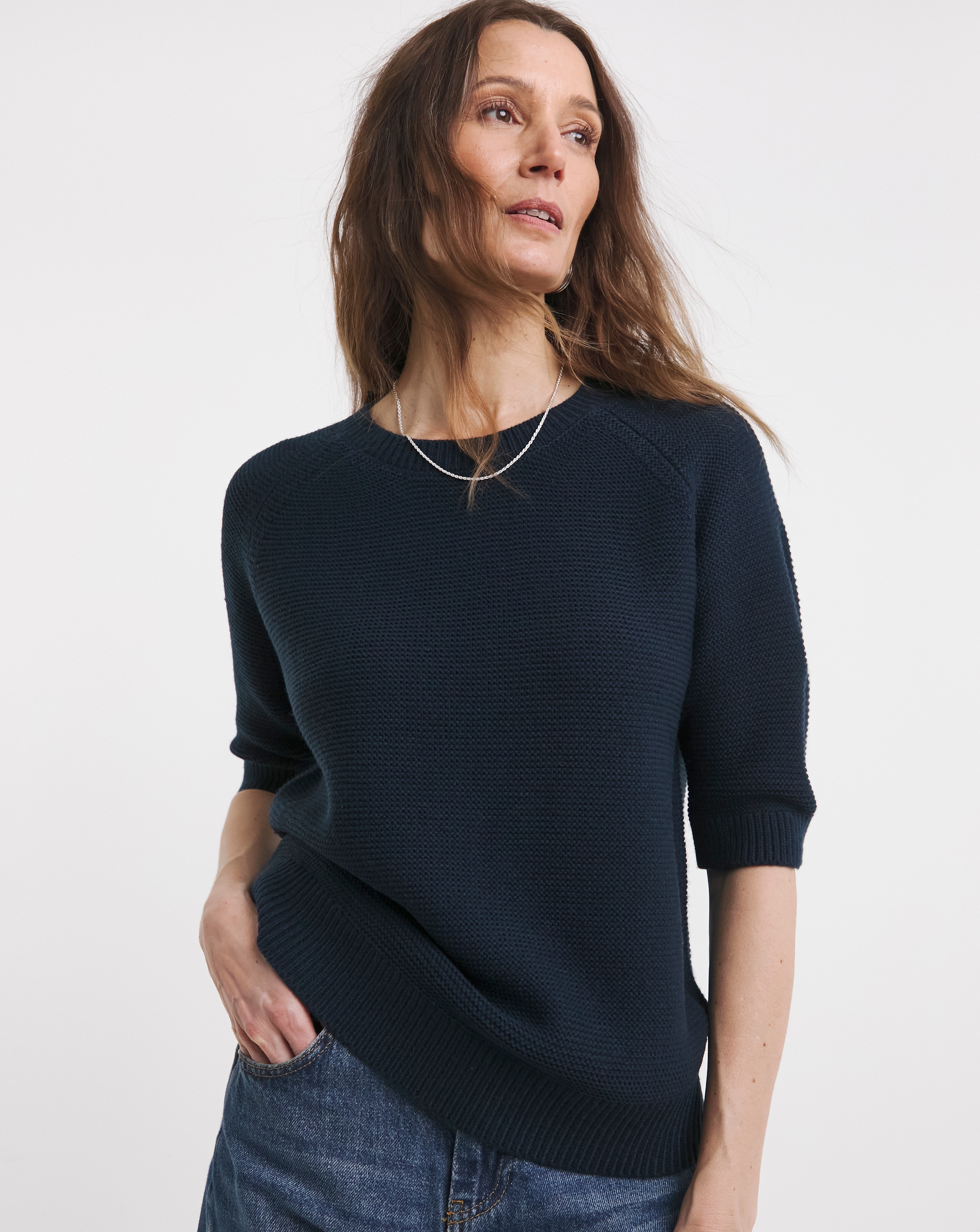 CREW NECK RAGLAN SLEEVE JUMPER