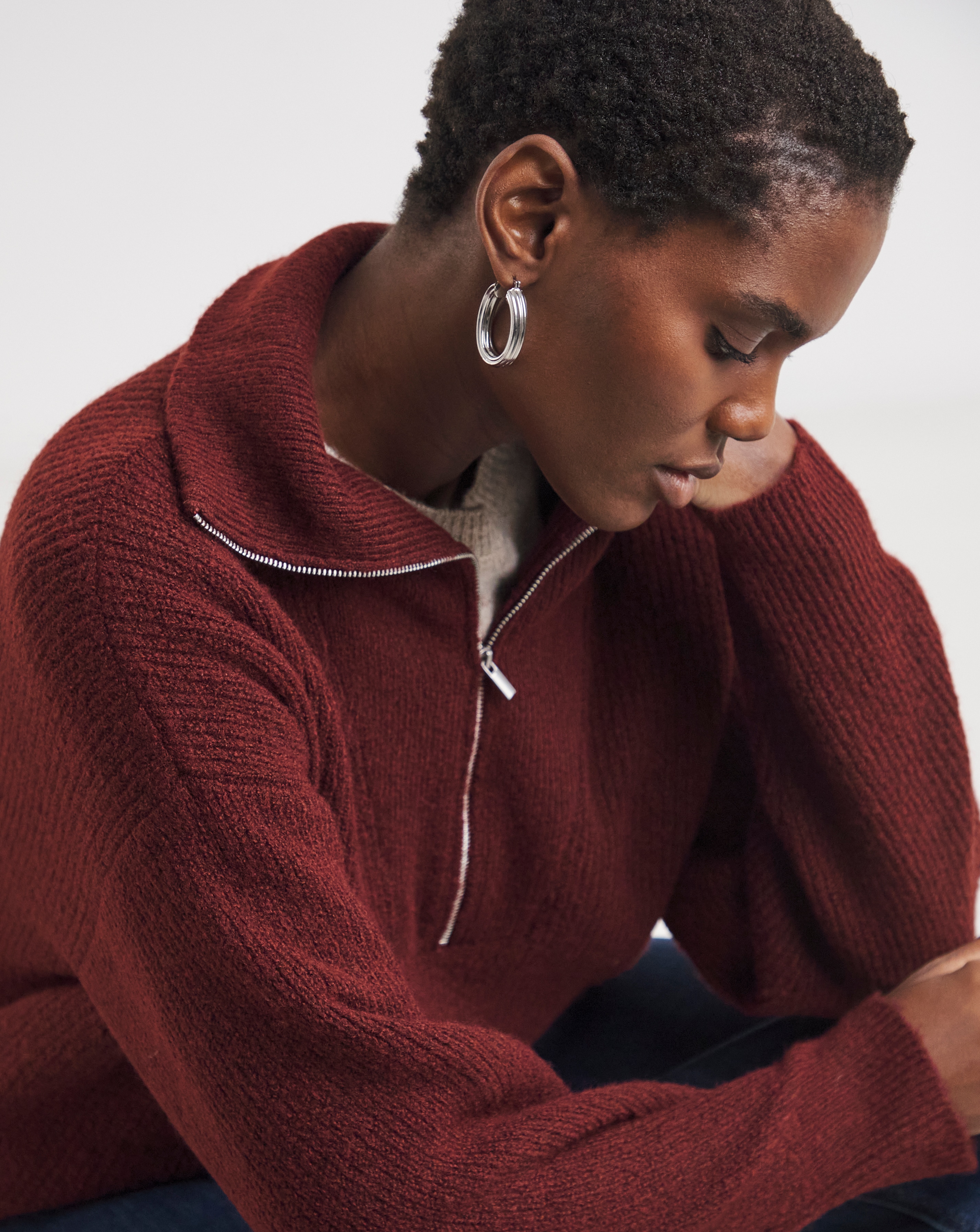 New In - SPONGE HALF ZIP JUMPER