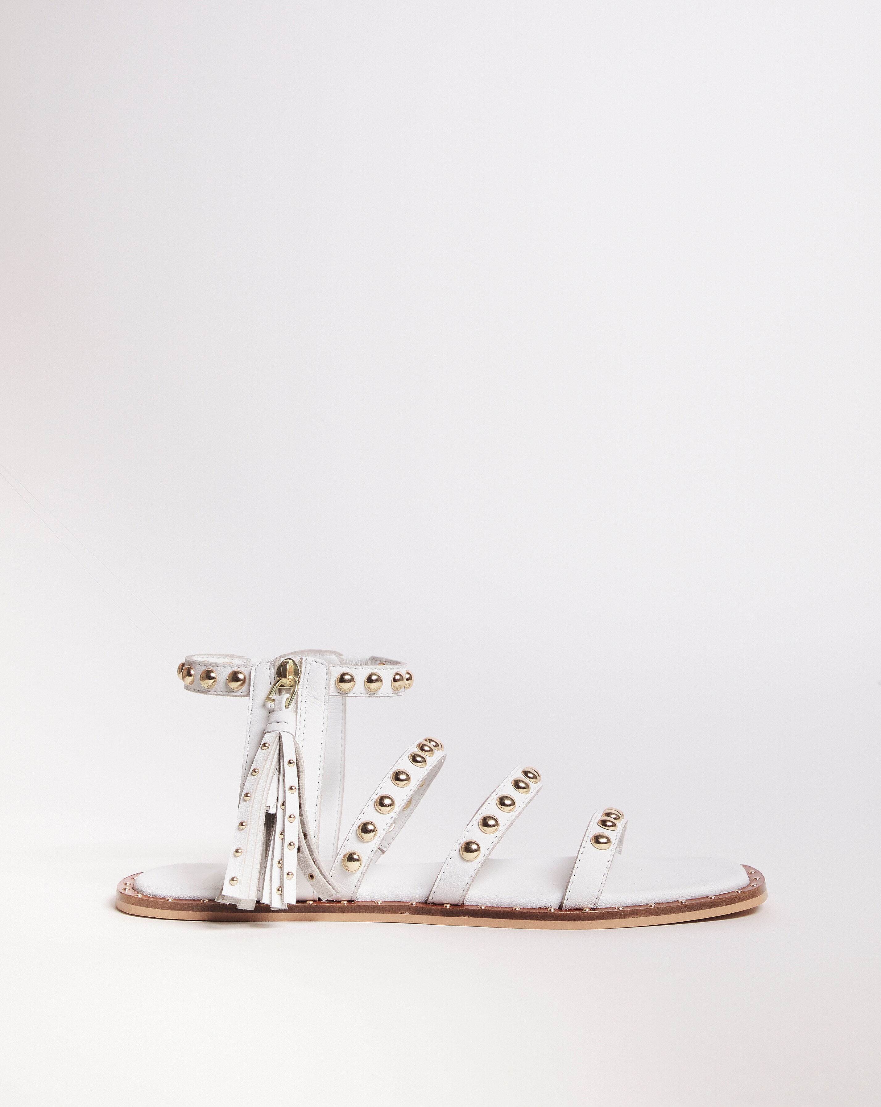 Leather Sandal with Tassle Detail E Fit