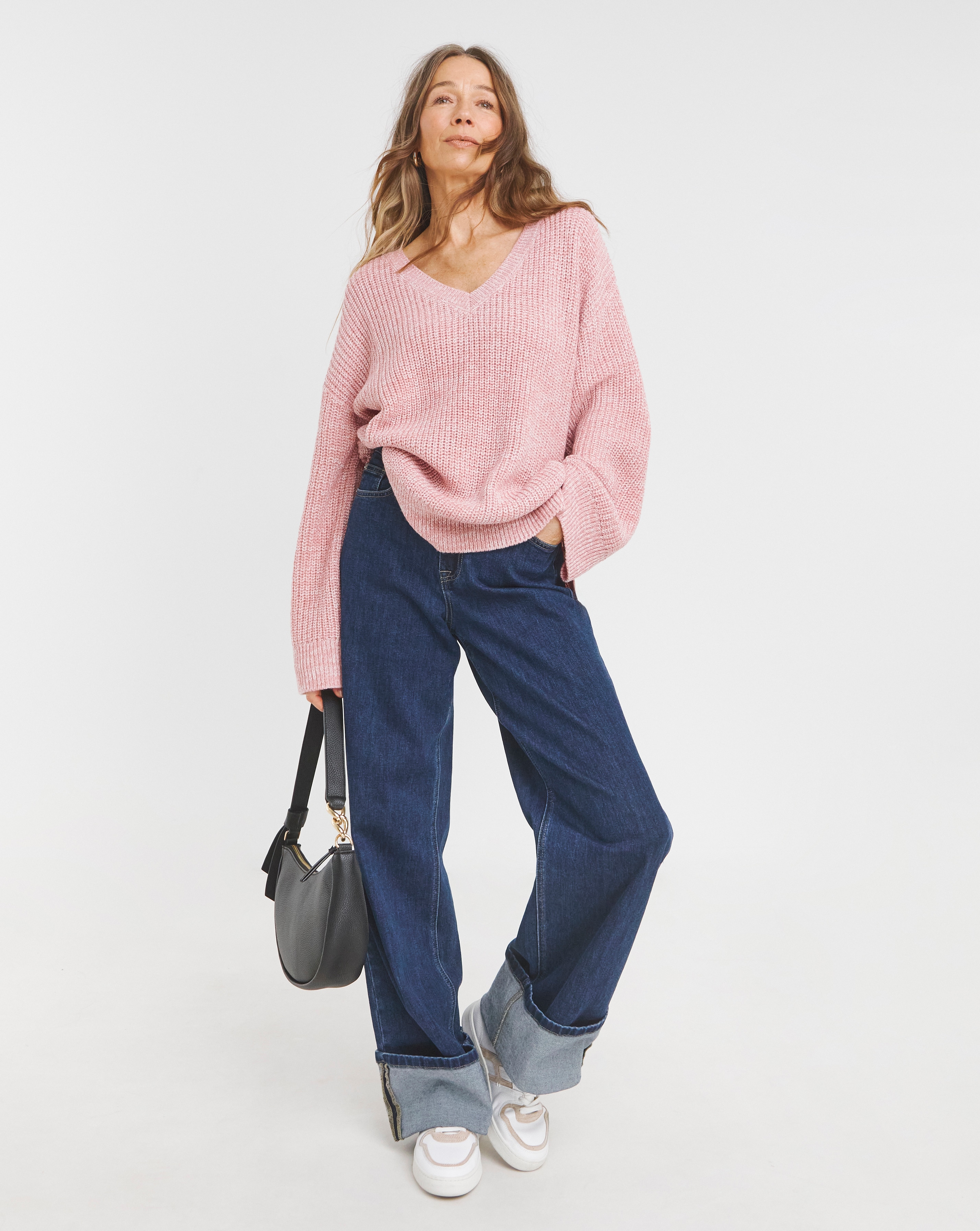 V NECK TWIST YARN TUNIC