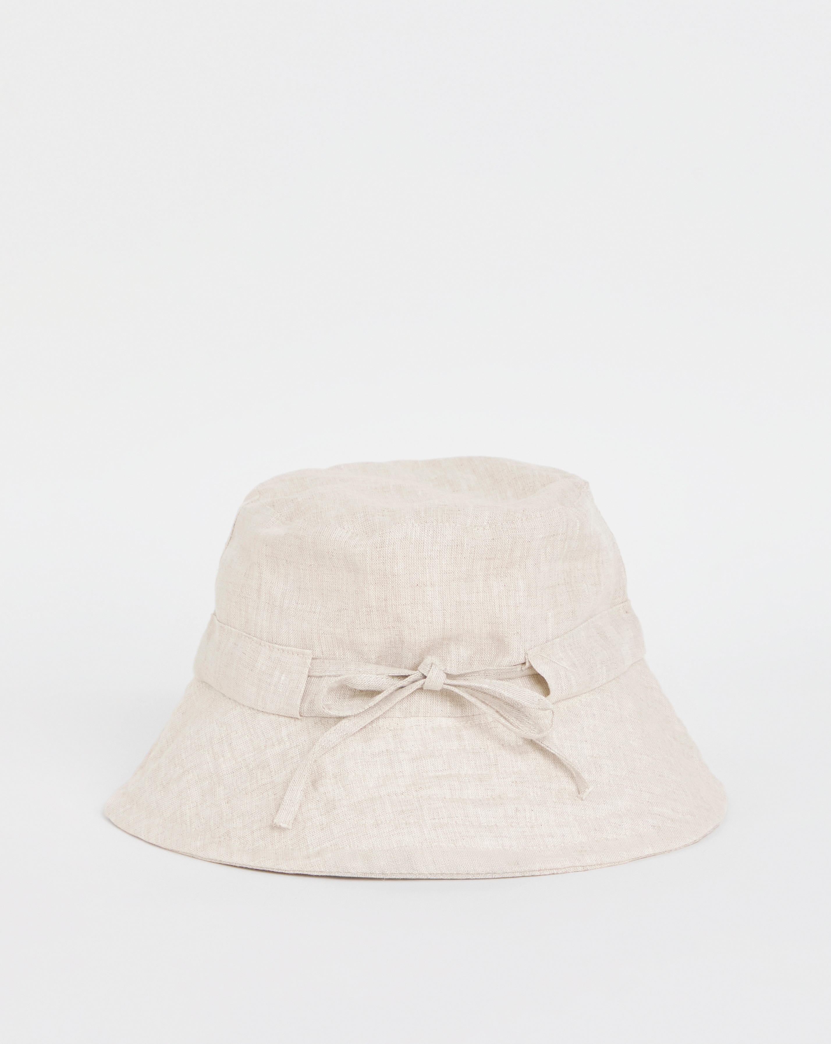 Linen Bow Detail Bucket Hat