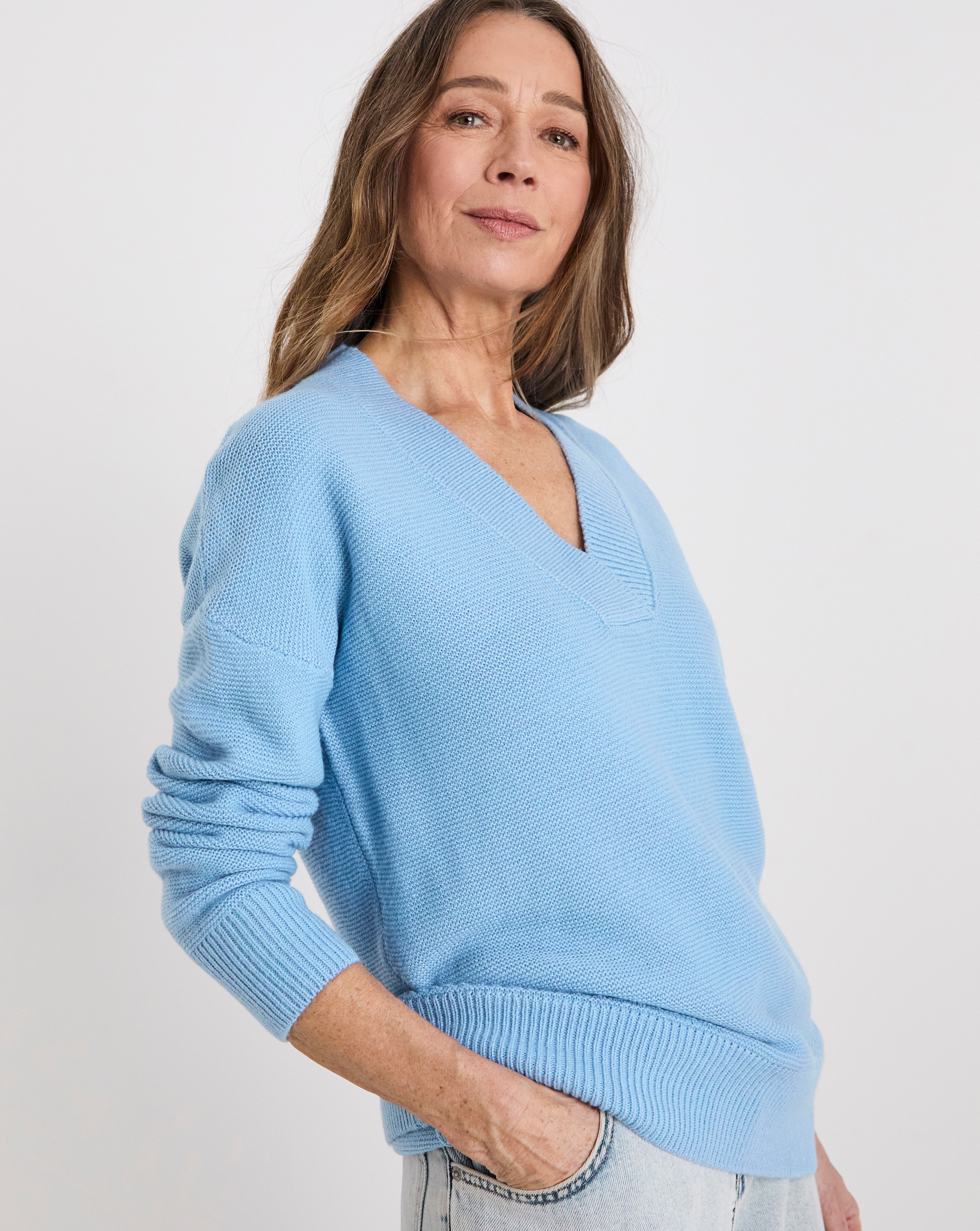 V-neck Curved Hem Tunic