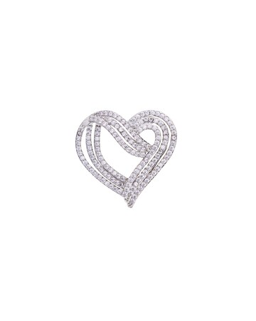 Jon Richard Rhodium Plated Cubic Zirconia Brooch - Gift Boxed