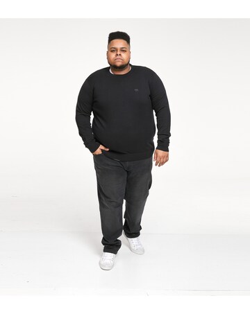 D555 Big & Tall Jovanni-1 Classic Crew Neck Sweater - Black