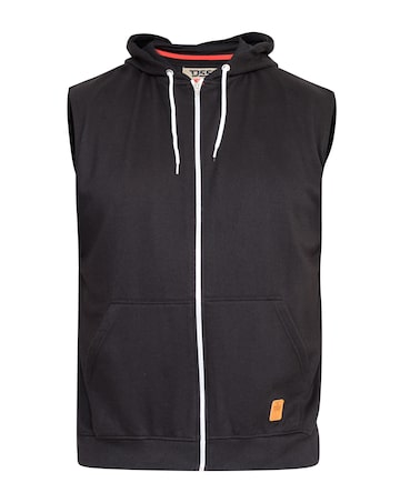 D555 Big & Tall Blake Sleeveless Fleece Hoody - Black