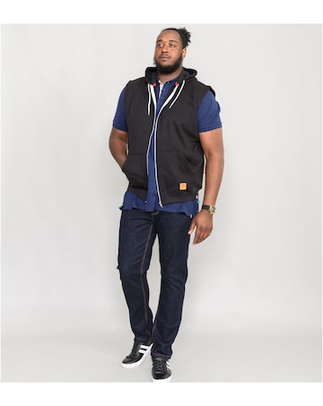 D555 Big & Tall Blake Sleeveless Fleece Hoody - Black
