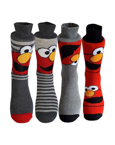 Mens 4pk Elmo Socks