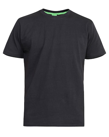D555 Big & Tall Fenton Pack of 2 Crew Neck T-Shirt - Black