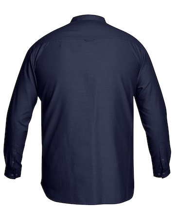 D555 Big & Tall Richard L/S Button Down Oxford Shirt with Chest Pocket - Navy