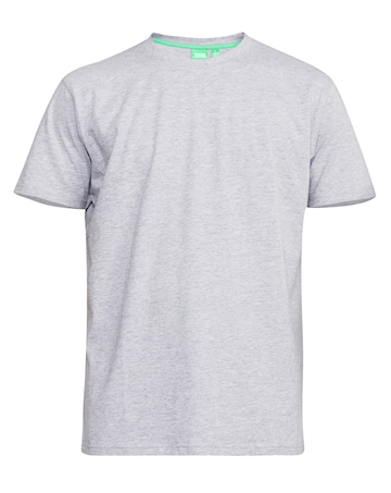D555 Big & Tall Fenton Pack of 2 Crew Neck T-Shirt - Black/Grey