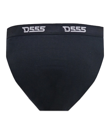 D555 Big & Tall Thompson Pack of 2 Y Front Cotton Briefs - Black