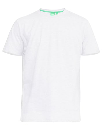 D555 Big & Tall Fenton Pack of 2 Crew Neck T-Shirt - Grey/White