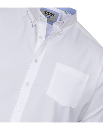 D555 Big & Tall Richard L/S Button Down Oxford Shirt with Chest Pocket - White