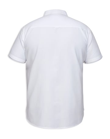 D555 Big & Tall James S/S Button Down Oxford Shirt with Chest Pocket - White