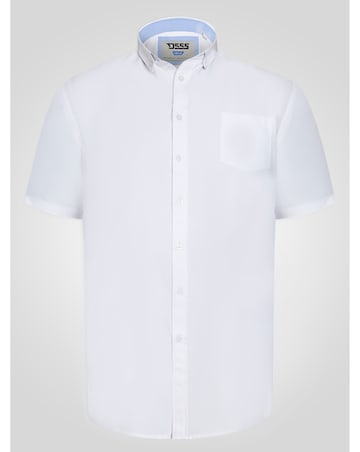 D555 James-WHITE Basic Oxford Short Sleeve Shirt