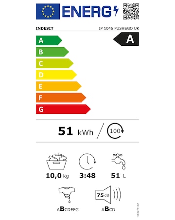 Indesit IP 1046 Push & Go Washing Machine - White + Install