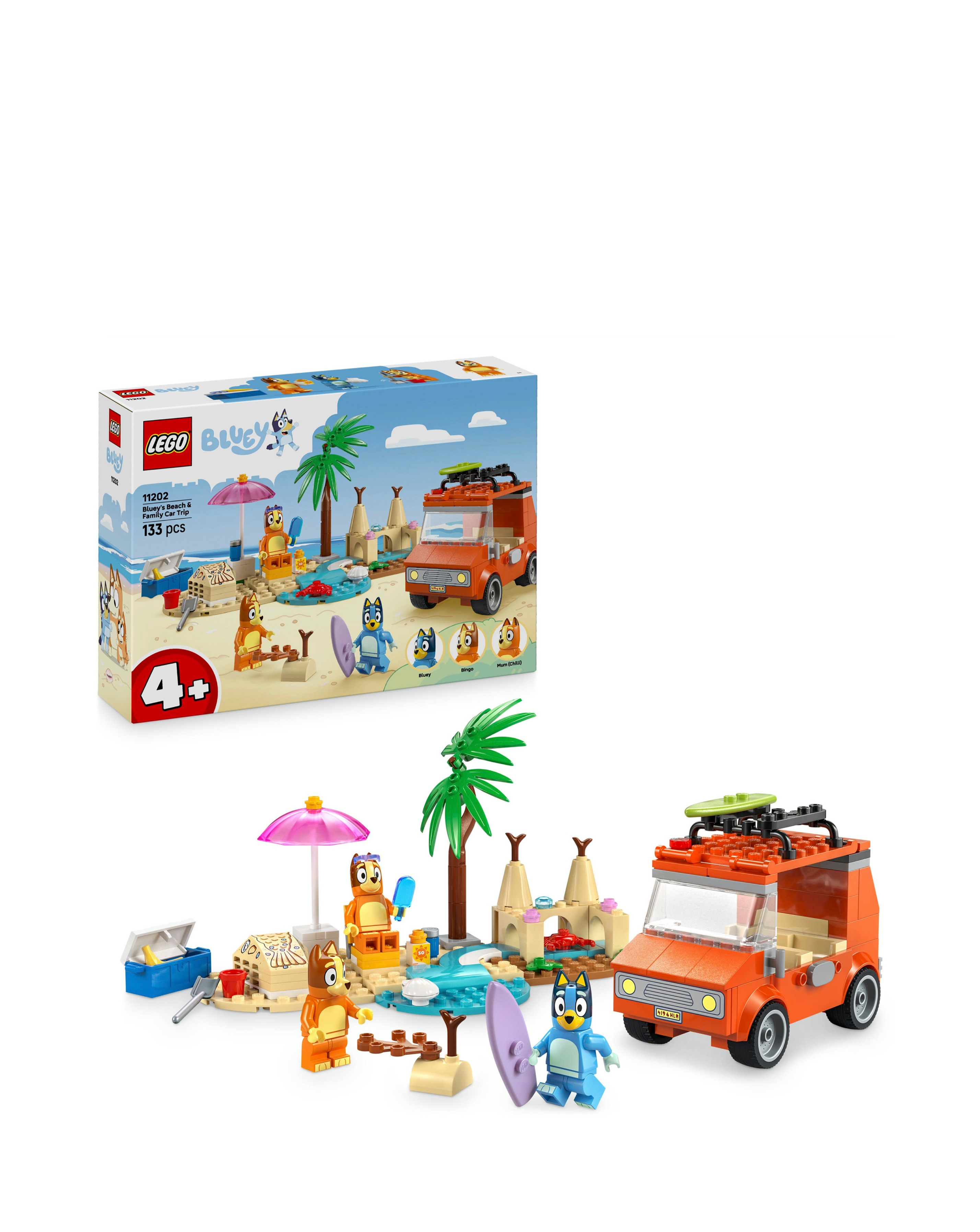 LEGO Bluey: Bluey's Beach & Family Car