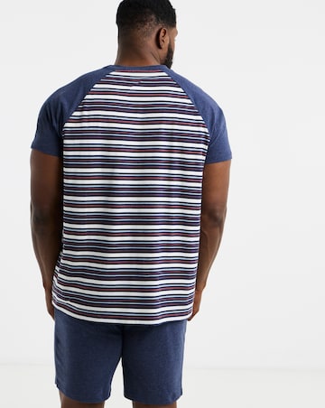 Marl Stripe T-Shirt And Short PJ Set