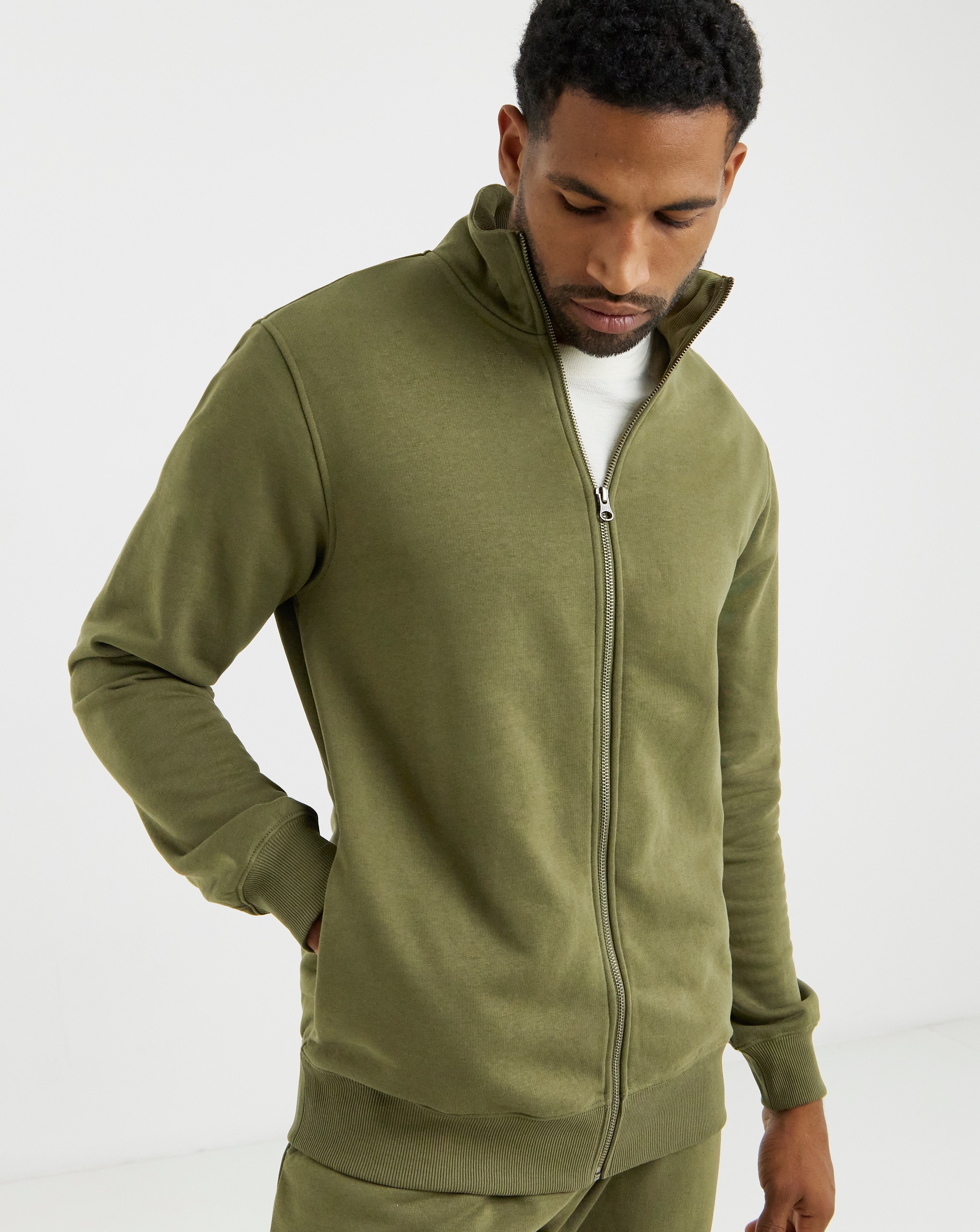 New In - Full Zip Funnel Neck Sweatshirt Long