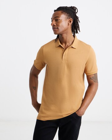 Pique Polo Shirt Long- Coral