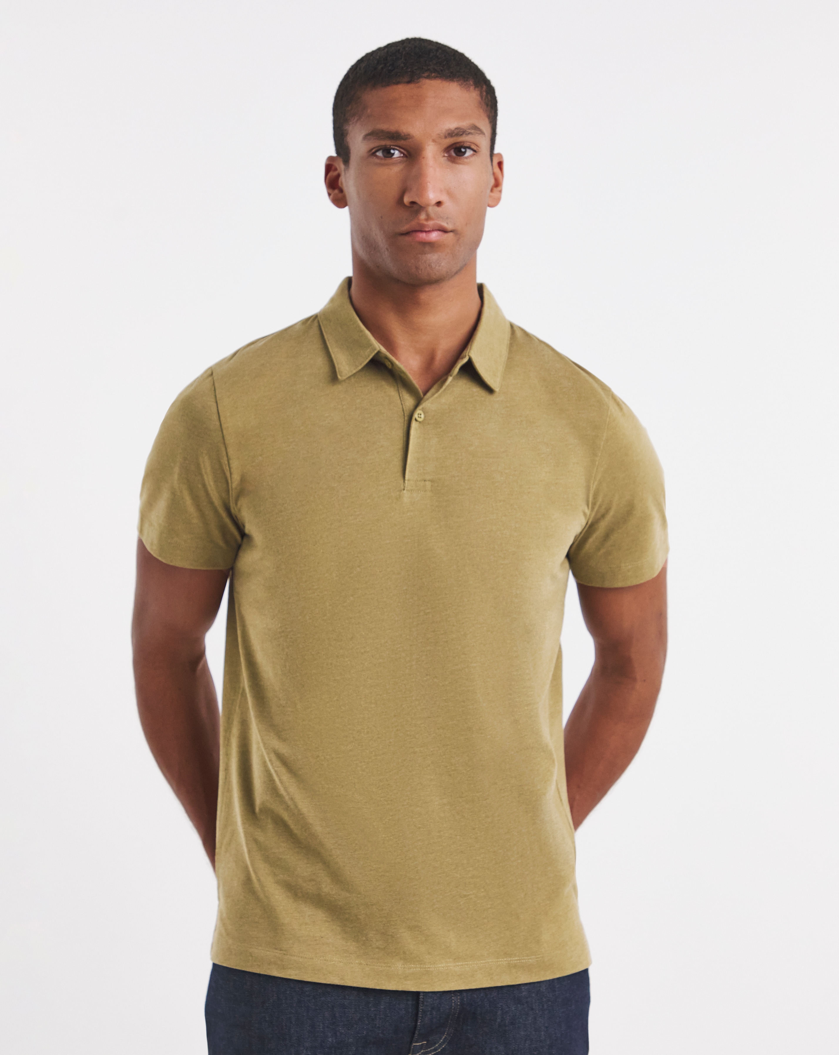 Marl Jersey Polo Shirt Long