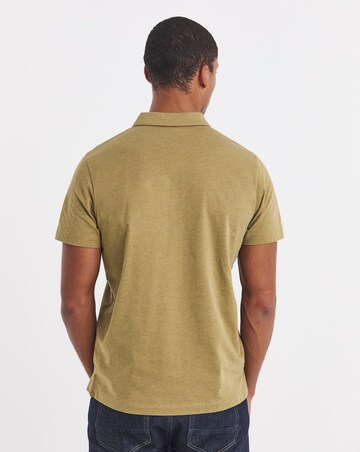 Marl Jersey Polo Shirt Long- Green Marl