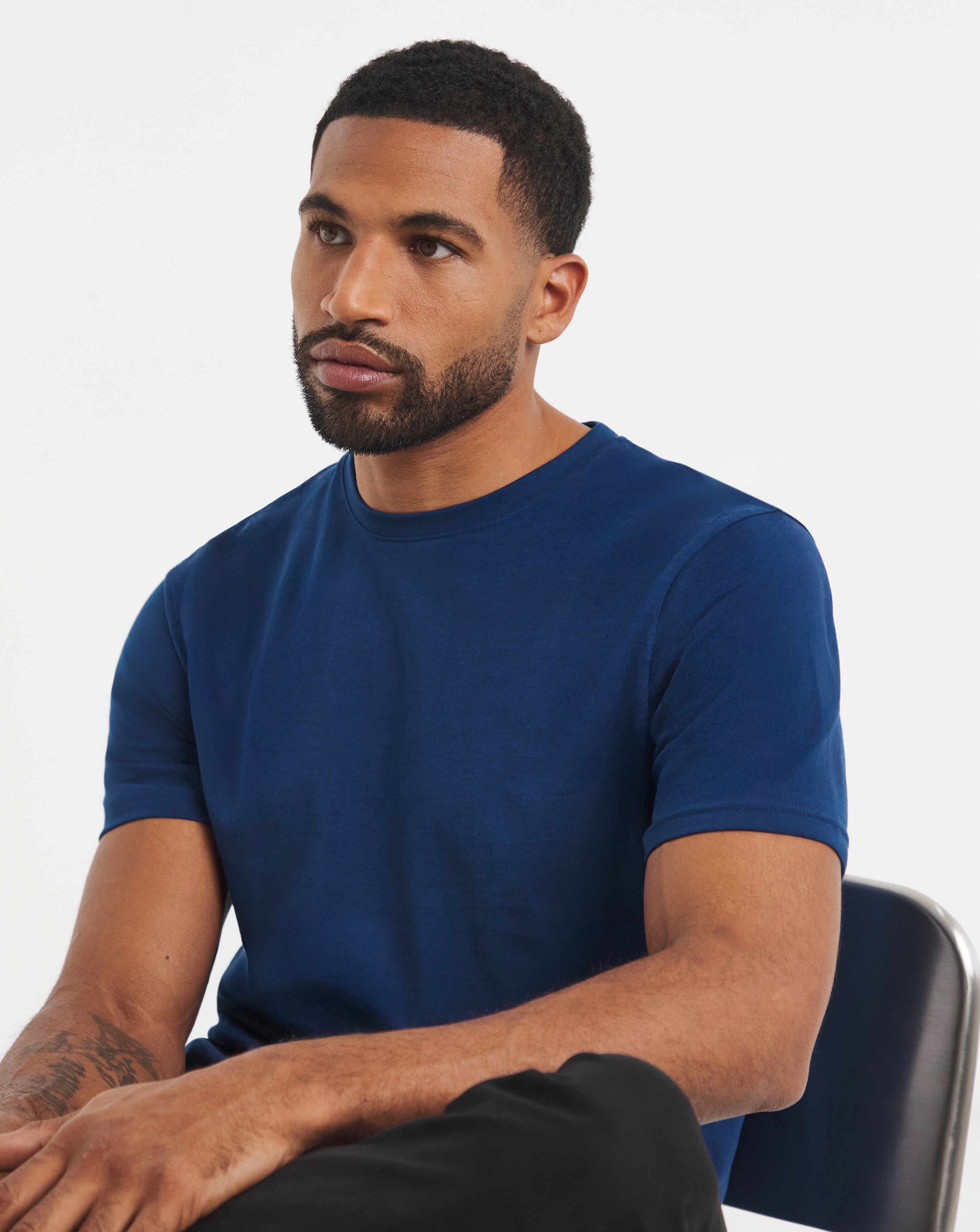 New In - Crew Neck T-Shirt Long - Cobalt