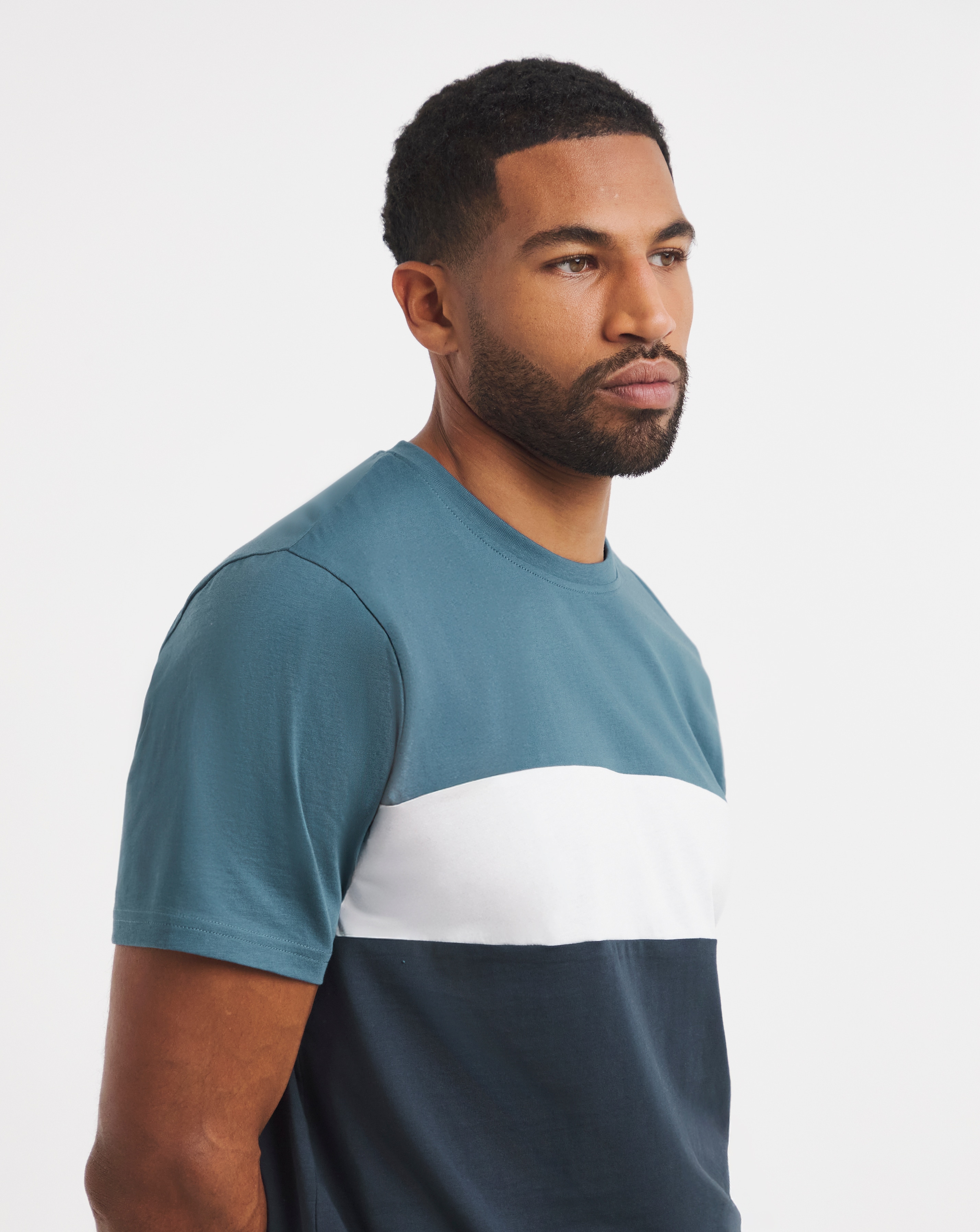 Colour Block Crew Neck T-Shirt Long