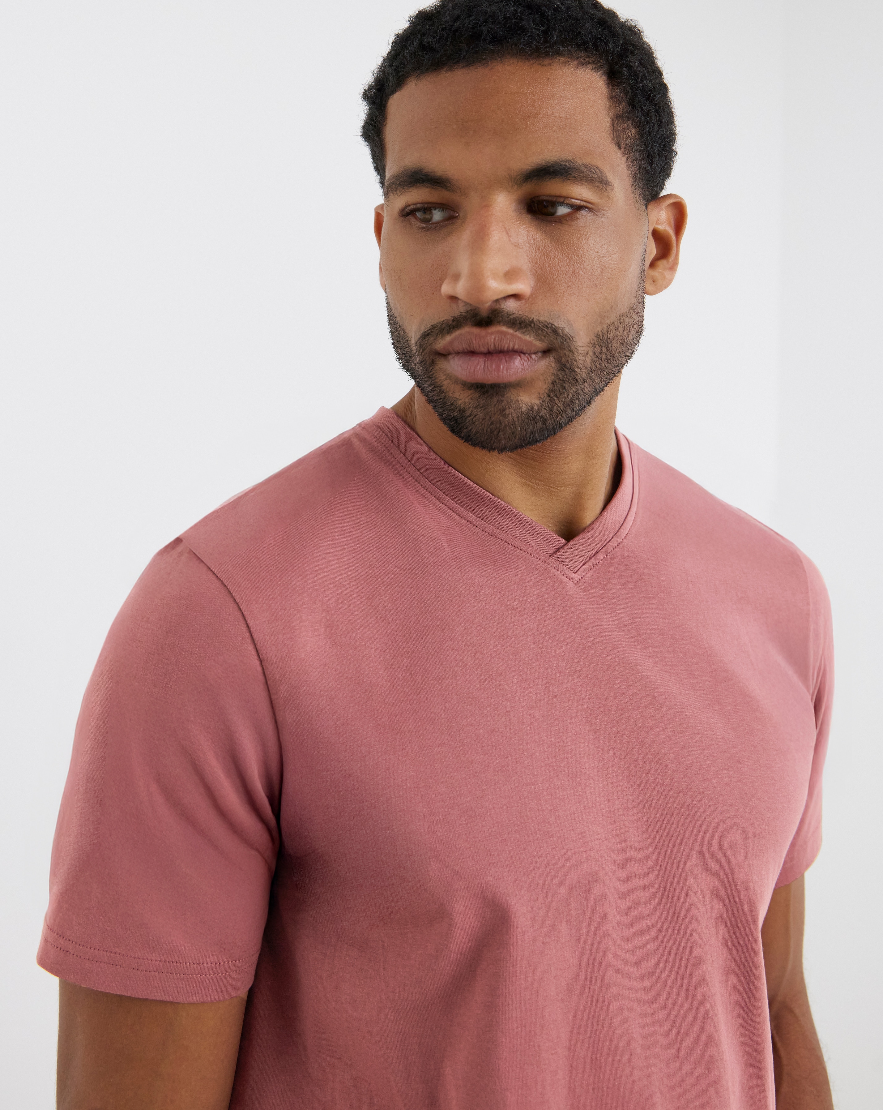 New In - Pure Cotton V Neck T-Shirt Long