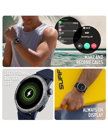 Reflex Active Venture AMOLED 50m Swim GPS Silicone Strap Smart Watch - Blue