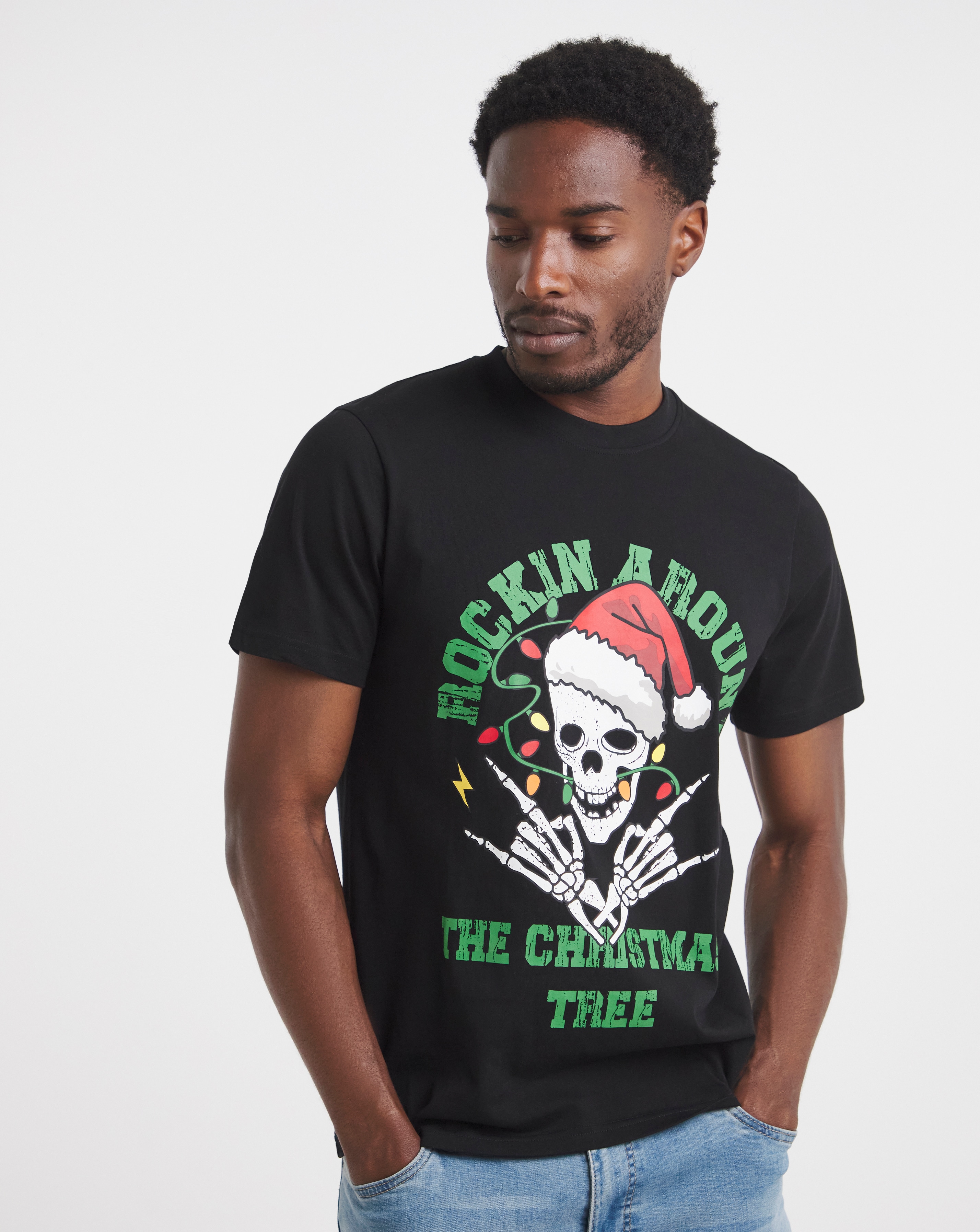 Christmas Skull Graphic T-Shirt Long