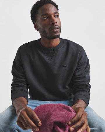 Union Garment Dyed Relaxed Crew Sweatshirt- Black