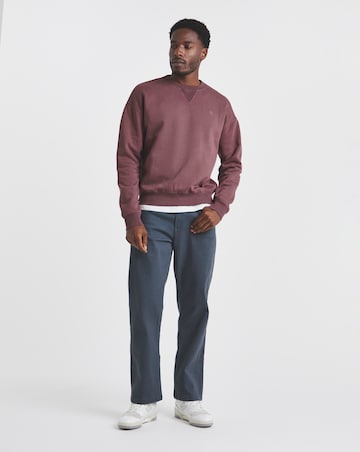 Union Garment Dyed Relaxed Crew Sweatshirt-Burgundy