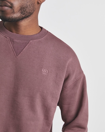 Union Garment Dyed Relaxed Crew Sweatshirt-Burgundy