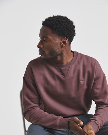Union Garment Dyed Relaxed Crew Sweatshirt-Burgundy