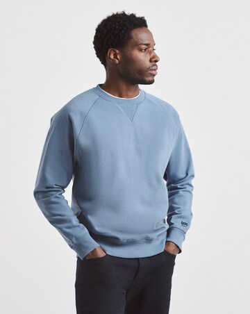 Union Garment Dyed Raglan Crew Neck Sweatshirt-Blue